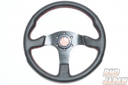 FINAL Konnexion DoriSute Flat 01 Steering Wheel - Black Stitch 330mm
