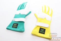 Uras Racing Gloves Yellow Green Mix - Medium