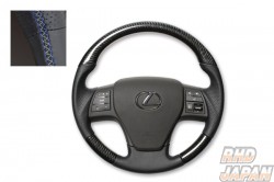 Real Steering Wheel Black Carbon Blue Silver Eurostitch - ANF10 GGL10W AGL10W GGL15W GGL16W GYL16W GYL10W