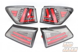 78 Works Fiber Full LED Tail Set Black Chrome Red Bar - Lexus GSE20 GSE21 GSE25 USE20