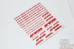 Work Wheels Japan Sports Decal Disk & Rims Sticker Set Red - Emotion DR9