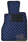 KARO Sisal Floor Mat Set Blue Black - D32A
