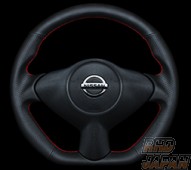 Kenstyle Steering Wheel Black Leather and red line Red Stitch - F15