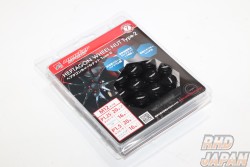 Monster Sport Heptagon Wheel Nut Set Type-2 20pcs - Black Alumite Cap M12xP1.25
