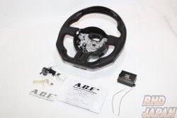 Auto Craft A.C.E Sports Steering Monitor Wheel O Shape Black Carbon Red Stitch Punching Leather Grip - BRZ ZC6 Applied Model A/B/C/D 86 ZN6 Zenki