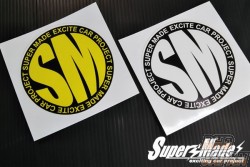 Super Made Logo Sticker Round Type - White