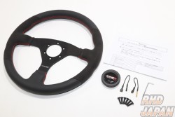 MINE's R-S Steering Wheel - Round Shape Type Leather & Alcantara
