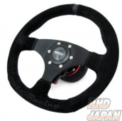 ATC Racing Steering Wheel Flat Model 325-R - All Black Suede Black Stitch