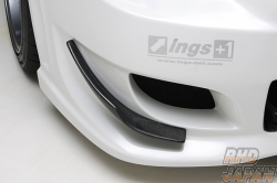 ings N-SPEC Front Bumper Canard Set Carbon Fiber Plain Weave - Lancer Evolution X CZ4A