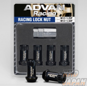 Advan Racing 17 HEX 40mm Racing Nut Lock Set Black - M12X1.5