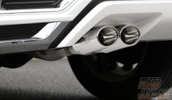 Ganador Vertex 4WD/SUV Muffler Exhaust System Dual Oval Polished Tail Left Side - Land Cruiser VJA300W Modellista