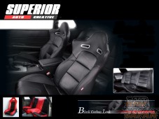 Superior Black Carbon Look Seat Cover Full Set