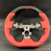 Top Secret Octagon Steering Wheel Leather & Carbon Red Red GT-R R35 ~MY17