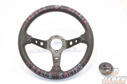 Car Make T&E Vertex Speed Steering Wheel - Pink & Blue