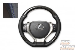 Real Steering Wheel Black Carbon Blue Silver Eurostitch - GRL1# GWL10 AWL10 GGL1#W AGL10W GYL1#W