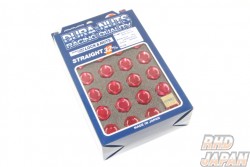 Rays L32 Dura-Nuts Straight Lock and Nut Set 5H - M12 X 1.5 Red