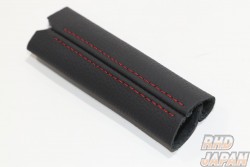Robson Leather Side Brake Cover DIY Black Leather Red Stitch - BCNR33