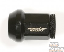 Monster Sport Heptagon Wheel Nut Set Type-2 16pcs - Black Alumite Cap M12xP1.25
