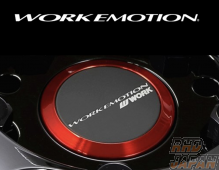 Work Wheels Japan Work Emotion Center Cap Flat Black with Red Ring - CR / T5R / T7R Series 11R D9R M8R XT7 ZR10