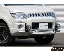 JAOS Skid Bar Front Polished Bar Stainless Blast Plate - Delica D:5 CV1W CV2W CV5W 2018 April to 2019 February