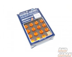 Rays L32 Dura-Nuts Straight Lock and Nut Set 4H - M12 X 1.5 Orange