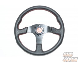 FINAL Konnexion DoriSute Flat 01 Steering Wheel - Red Stitch 350mm