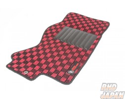 Fujita Engineering FEED Power Floor Mat Set Black/Red Check - FD3S