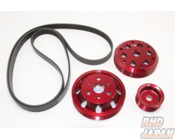 Toda Racing Light Weight Front Pulley Kit with A/C Black - S2000 AP1 AP2