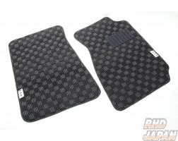 G-Corporation Checkered Floor Mat Set Black x Gray - AE85 AE86 with Foot Rest