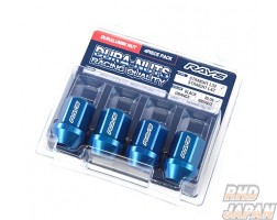 Rays L32 Duralumin Straight Lug Nut 4pc - M12 X 1.5 Blue