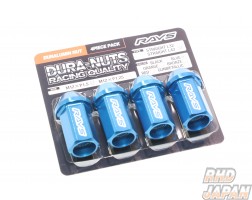 Rays L42 Dura-Nuts Straight Lug Nut 4pc - M12 X 1.5 Blue