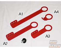 Nagisa Auto Universal Traction Tow Hook Red - Angle Style A1