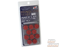 Kyo-Ei KICS Monolith T1/07 Lug Nut Inner Cap Set Red - M14 20P Pack