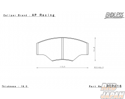 Endless Brake Pads Set Circuit Compound CC40 (ME20) AP Racing Caliper CP2340 - RCP016