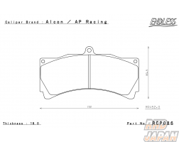 Endless Brake Pads Set Circuit Compound CC40 (ME20) Alcon/AP Racing Caliper CP5555/3558/4595 - RCP086