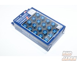 Rays L42 Dura-Nuts Straight Lock and Nut Set 5H - M14 X P1.5 Blue