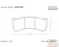 Endless Brake Pads Set Circuit Compound CC38 (ME22) Endless Caliper - RCP121