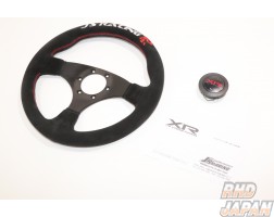 J's Racing XR Steering Wheel Type-F Japan Limited - Suede Red Stitch