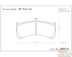 Endless Brake Pads Set Circuit Compound CC40 (ME20) AP Racing 6 Pot D51 - RCP116 17mm