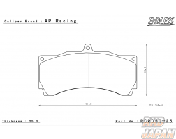 Endless Brake Pads Set Circuit Compound CC35 Type-E (N84M) AP Racing 6 Pot CP3558/CP3894/CP5555 - RCP050 25mm