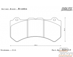 Endless Brake Pads Set Circuit Compound CC38 (ME22) Front - GT-R R35
