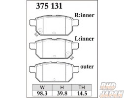Dixcel High Performance Street & Circuit Brake Pads Set ES Type Rear - Note E12 Escudo Y#21S Swift / Swift Sport ZC# ZD# SX4 Y#22S