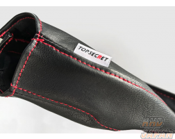 Top Secret Side Brake Boot Black Red Stitching - GT-R R35