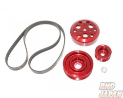 Toda Racing Light Weight Front Pulley Kit with A/C Red - S2000 AP1 AP2