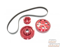 Toda Racing Light Weight Front Pulley Kit without A/C Red - S2000 AP1 AP2