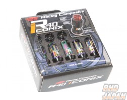 KYO-EI KICS R40 iCONIX Lock & Nut Set NeoChro Body - Red Cap M12 x P1.5