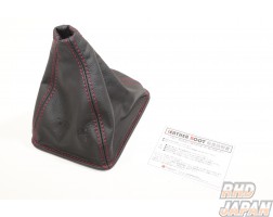 Car Make T&E Vertex Leather Shift Boot Black Red - JZX90