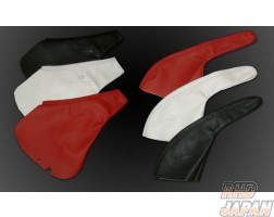 Car Make T&E Vertex Leather Emergency Brake Boot Black Red - FD3S