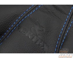 Car Make T&E Vertex Leather Emergency Brake Boot Black Blue - FD3S