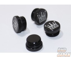 326 Power Duralumin Lug Nut Crown Caps - Black